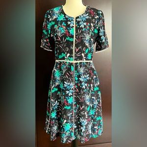 The Kooples Butterfly Botanical Print Silk Dress Sz XXS